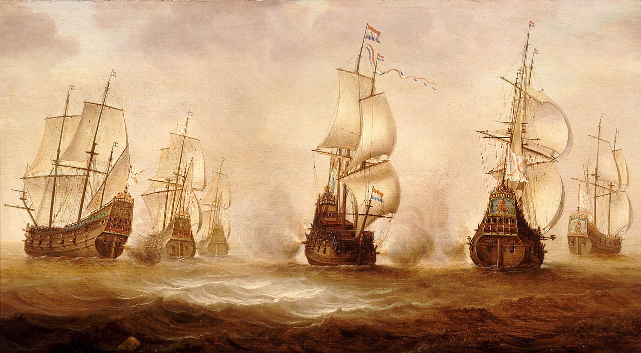 Admiraal Witte de With in gevecht met Duinkerkse kapers 1640