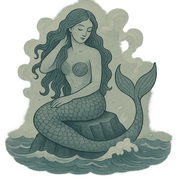 sirene-op-een-rots-of-de-waterduivel-van-Giethoorn